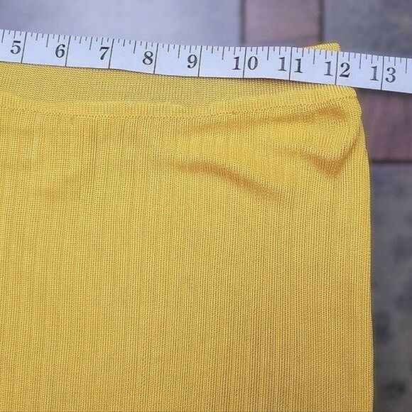 Vtg sunshine yellow rib knit maxi skirt - Picture 5 of 8